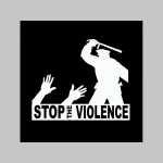 Stop Violence  mikina s kapucou stiahnutelnou šnúrkami a klokankovým vreckom vpredu 
